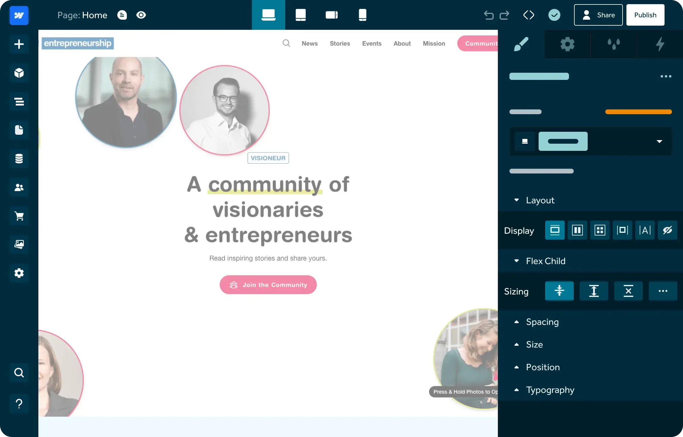 Webflow Freelancer Projekt Interface – Uebersax Samuel